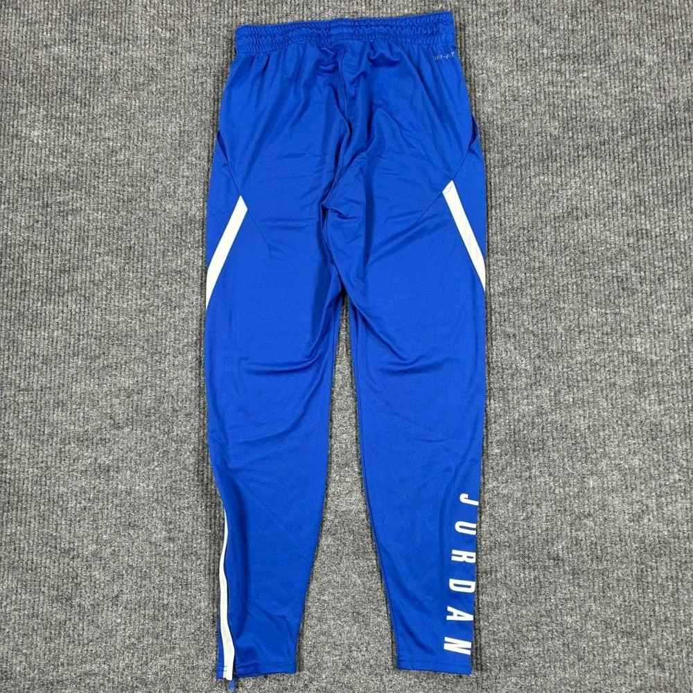 Jordan Dri-Fit Mens Blue Athletic Track Pants Size M Basketball Pull On